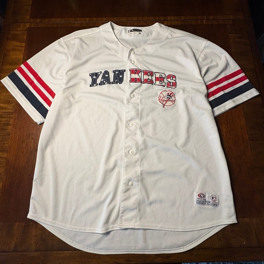New York Yankees True Fan MLB Baseball Jersey White Men's 2XL